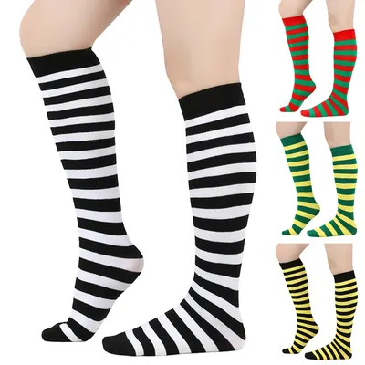 Striped Calf Socks Christmas Socks Knee Socks Men Socks Lovers Socks Mid-tube Socks Performance Socks JK Socks