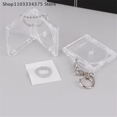 Mini NFC CD Disc Case Key Chain - Functional Peripheral for DIY Commemorative Album and Backpack Pendant Holder