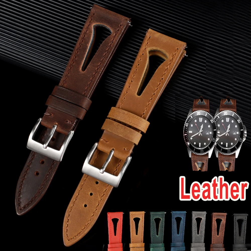 Lederarmband für Seiko für Omega Ersetzen Sie das Uhrenarmband Schnellverschluss-Sportarmband für Männer Frauen 20 mm 21 mm 22 mm 24 mm Armband Image