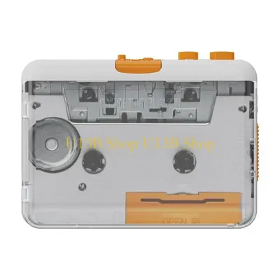 U13B 218 Cassette Tape USB Cassette Player Clear Gray Walkman Tape to MP3 CDs Converter Digital Audioed Music Player