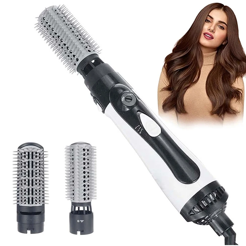 Heißluftbürste, einstufiges Gebläse, 2-Kopf, austauschbarer Haartrockner, Kamm, starker Wind, elektrischer Glätteisen, Roller, Lockenwickler, Styling-Tools Image