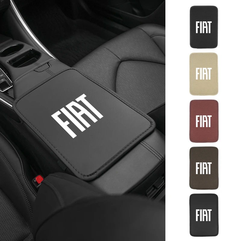 Copertura del bracciolo dell'auto Cuscino protettivo centrale in seta di ghiaccio traspirante per FIAT 500 Abarth Panda Punto Tipo Ducato Stilo Doblo Reggiseno
