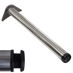 ID Dinkel Tischbeine höhenverstellbar Ø60mm Edelstahl Optik für Schreibtisch Esstisch Länge 560mm Image