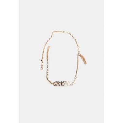 Stradivarius Amore metal belt Gold M