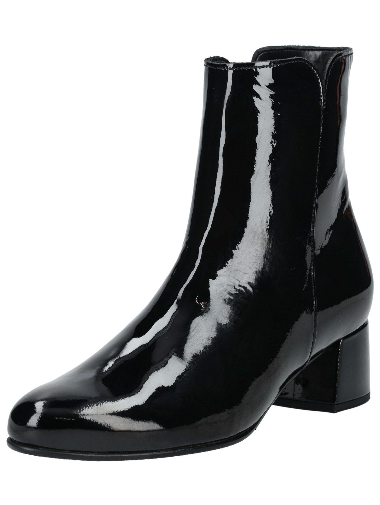Stiefelette GABOR "Gabor Stiefelette Leder", Damen, Gr. 41, schwarz (schwarz lack), Leder, Schuhe