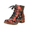Schnürstiefelette LAURA VITA "LAURA VITA Stiefelette Leder/Textil", Damen, Gr. 41, orange, Leder, Textil, casual, Schuhe