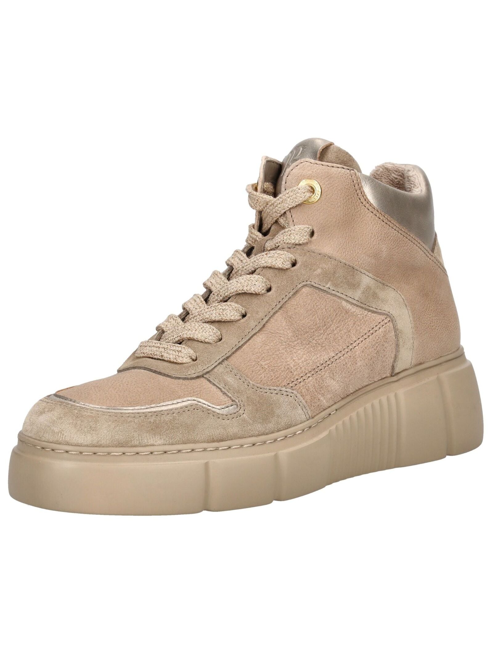Sneaker PAUL GREEN "Paul Green Sneaker Veloursleder", Damen, Gr. 39, beige, Veloursleder, Schuhe Sneaker