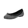 Ballerina BUFFALO "Buffalo Ballerinas Lederimitat/Textil", Damen, Gr. 41, schwarz (schwarz, silber), Lederimitat, Textil, casual, Schuhe