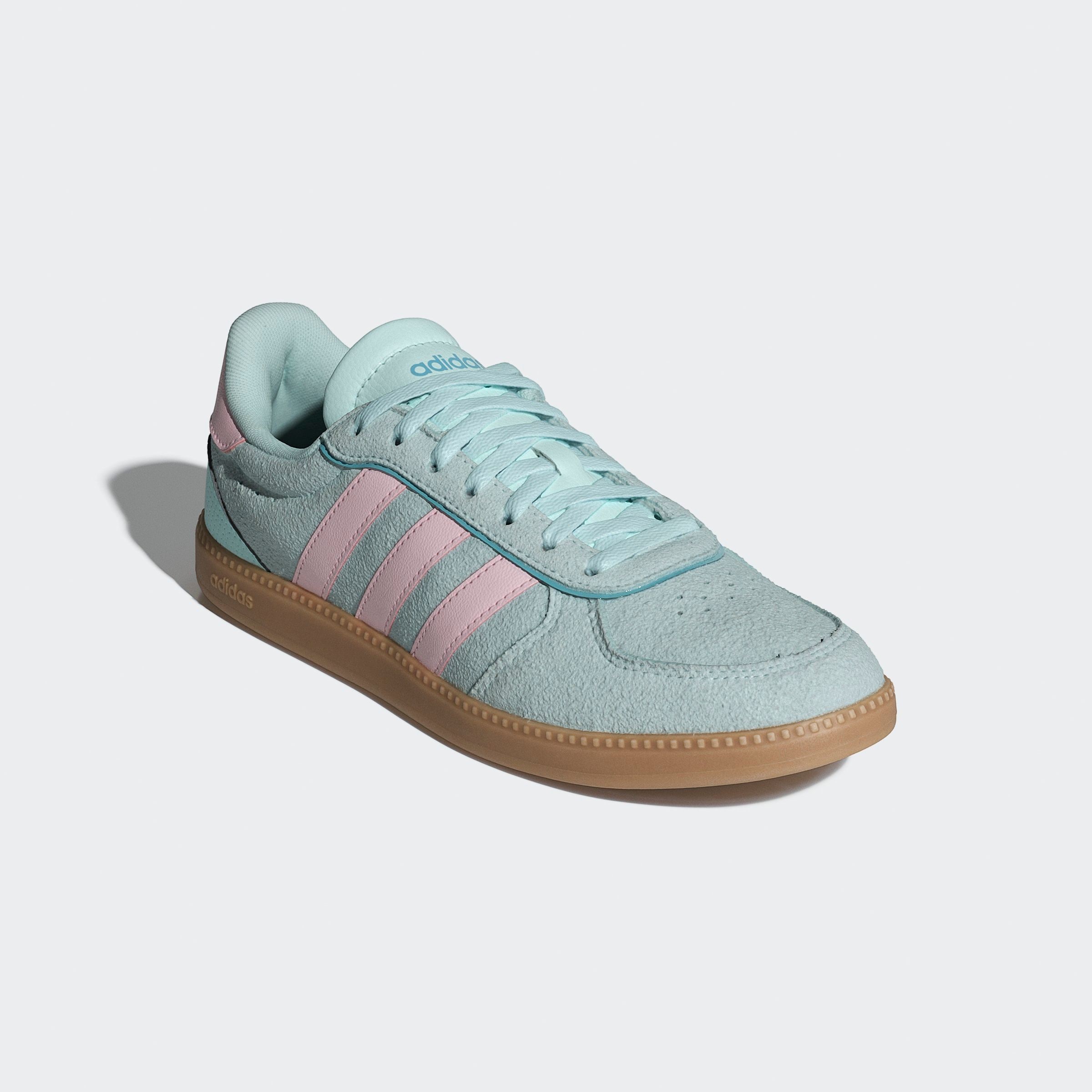 Sneaker ADIDAS SPORTSWEAR "BREAKNET SLEEK", Gr. 41, rosa (halmin, clpink, minton), Leder, Synthetik, Schuhe