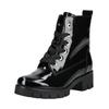 Schnürstiefelette GABOR "Gabor Stiefelette Leder", Damen, Gr. 43, schwarz (schwarz lack), Leder, casual, Schuhe