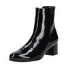 Stiefelette GABOR "Gabor Stiefelette Leder", Damen, Gr. 43, schwarz (schwarz lack), Leder, casual, Schuhe