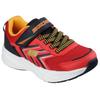 Sneaker SKECHERS "MICROSPEC TREAD", Kinder, Gr. 28, rot (rot, schwarz), Lederimitat, Textil, kontrastfarbene Details, sportlich, Schuhe, Freizeitschuh mit Klettverschluss, Größenschablone zum Download