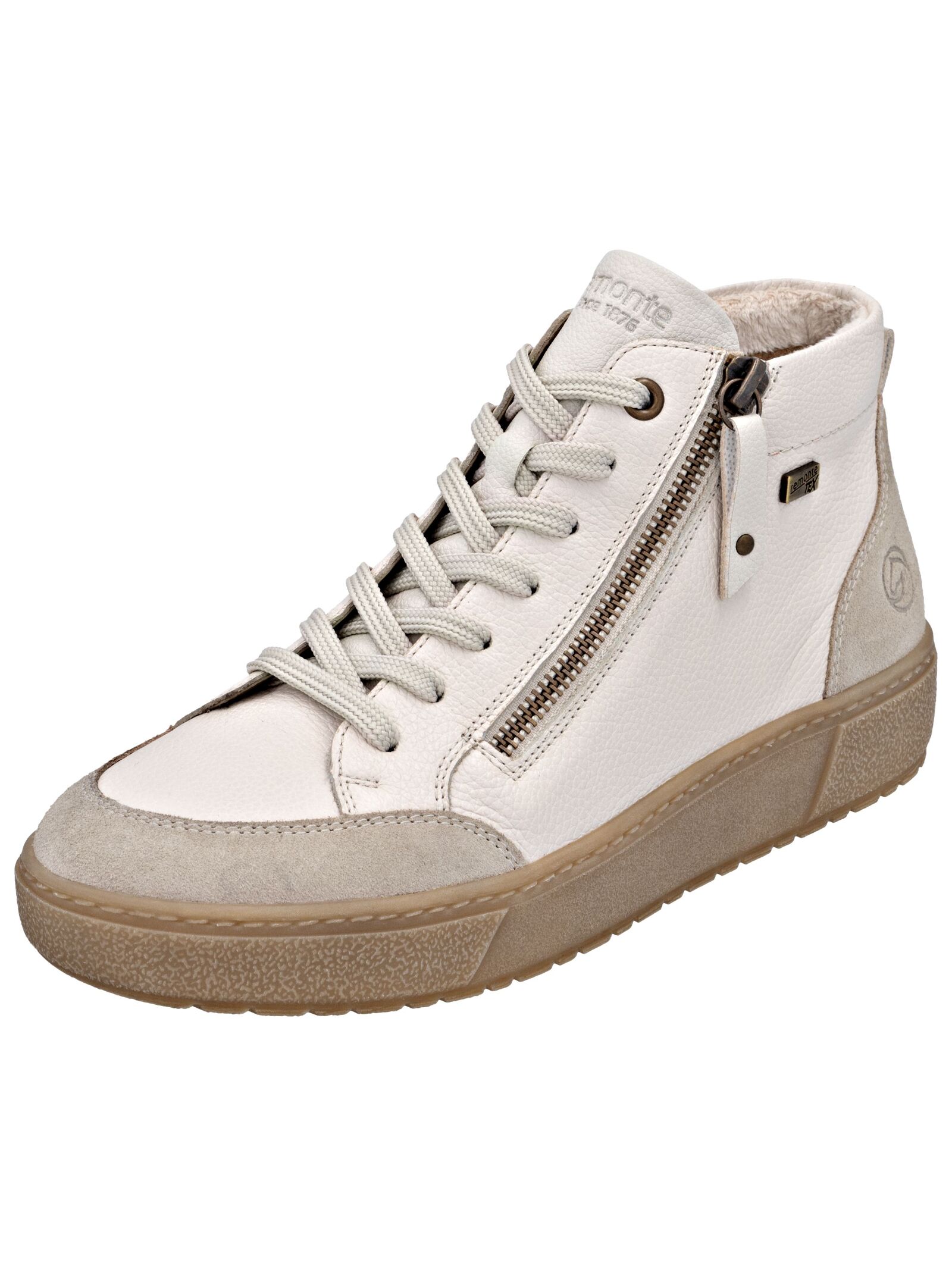 Sneaker REMONTE "Remonte Sneaker Glattleder", Damen, Gr. 37, beige, Glattleder, Schuhe Sneaker