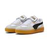 Sneaker PUMA "PALERMO MODA TONGUE WNS", Gr. 39, feather gray, puma schwarz, Textil, mehrfarbig, sportlich, Schuhe