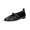 Riemchenballerina GABOR "Gabor Ballerinas Leder", Damen, Gr. 39, schwarz, Leder, casual, Schuhe