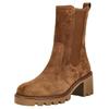 Stiefelette PAUL GREEN "Paul Green Stiefelette Veloursleder/Textil", Damen, Gr. 37,5, braun (toffee), Veloursleder, Textil, casual, Schuhe