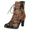 High-Heel-Stiefelette LAURA VITA "LAURA VITA Stiefelette Veloursleder/Textil", Damen, Gr. 36, braun (bronze), Veloursleder, Textil, casual, Schuhe