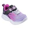 Sneaker SKECHERS "SKECHERS SOLA GLOW", Kinder, Gr. 26, schwarz, rosa, lila, Textil, Lederimitat, kontrastfarbene Details, Glitzer, sportlich, Schuhe, Babyschuh mit Klettverschluss, Größenschablone zum Download