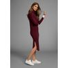 Strickkleid HECHTER PARIS, Damen, Gr. 34, N-Gr, rot (bordeaux, mel), Feinstrick, Obermaterial: 50% Viskose, 28% Polyester, 22% Polyamid, unifarben, feminin, figurumspielend wadenlang, hoch geschlossener Ausschnitt, Langarm Raglanärmel extrabreites...