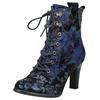 High-Heel-Stiefelette LAURA VITA "LAURA VITA Stiefelette Veloursleder/Textil", Damen, Gr. 37, blau (dunkelblau), Veloursleder, Textil, casual, Schuhe