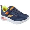 Sneaker SKECHERS "MICROSPEC MAX ADVANCE", Kinder, Gr. 36, blau (navy, gelb), Textil, Synthetik, kontrastfarbene Details, sportlich, Schuhe, Freizeitschuh mit Klettverschluss, Größenschablone zum Download
