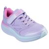 Sneaker SKECHERS "GO RUN ELEVATE 2.0", Kinder, Gr. 30, lila (lavendel), Textil, Lederimitat, kontrastfarbene Details, sportlich, Schuhe, Freizeitschuh mit Klettverschluss, Größenschablone zum Download