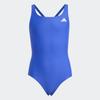 Badeanzug ADIDAS PERFORMANCE "ESS VBCK SUIT Y", Mädchen, Gr. 128, N-Gr, blau (semi lucid blau), Obermaterial: 78% Polyamid, 22% Elasthan, sportlich, Badeanzüge