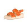 Plateausandaletten PAUL GREEN "Paul Green Sandalen Lederimitat", Damen, Gr. 40, orange, Lederimitat, casual, Schuhe