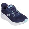 Slip-On Sneaker SKECHERS "ARCH FIT 2.0", Damen, Gr. 38, blau (navy, rosa), Textil, sportlich, Schuhe, Freizeitschuh mit Slip-ins