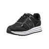Sneaker TAMARIS "Tamaris Sneaker Lederimitat/Textil", Damen, Gr. 42, gold (schwarz, gold), Lederimitat, Textil, casual, Schuhe