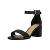Sandale CLARKS "Ezoria Mae", Damen, Gr. 37,5, schwarz, Leder, elegant, Schuhe, mit raffinierter ausgestellter Ferse