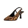 Slingpumps BUFFALO "Buffalo Pumps Lederimitat", Damen, Gr. 40, braun (leopard), Lederimitat, casual, Schuhe