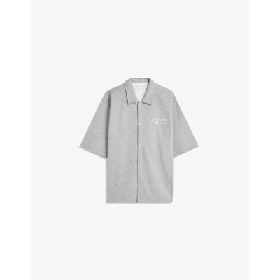 Bershka Embroidered Short Sleeve Shirt Men Xs Grey