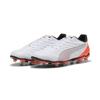 Fußballschuh PUMA "KING PRO FG/AG Fußballschuhe Erwachsene", Gr. 48, weiß silber glowing rot metallic, Obermaterial: Synthetik; Futter: Textil, Synthetik; Innensohle: Textil; Laufsohle: Synthetik, Schuhe