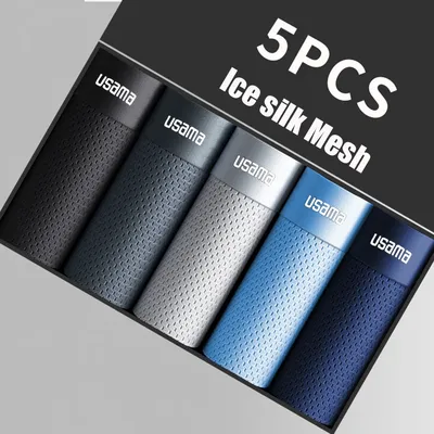 5 stücke männer Boxer Shorts Eis Seide Unterwäsche Plus Größe Unterhose Kühlen Atmungsaktive Sexy Dünne Höschen Mesh Dessous Großhandel Viele Image