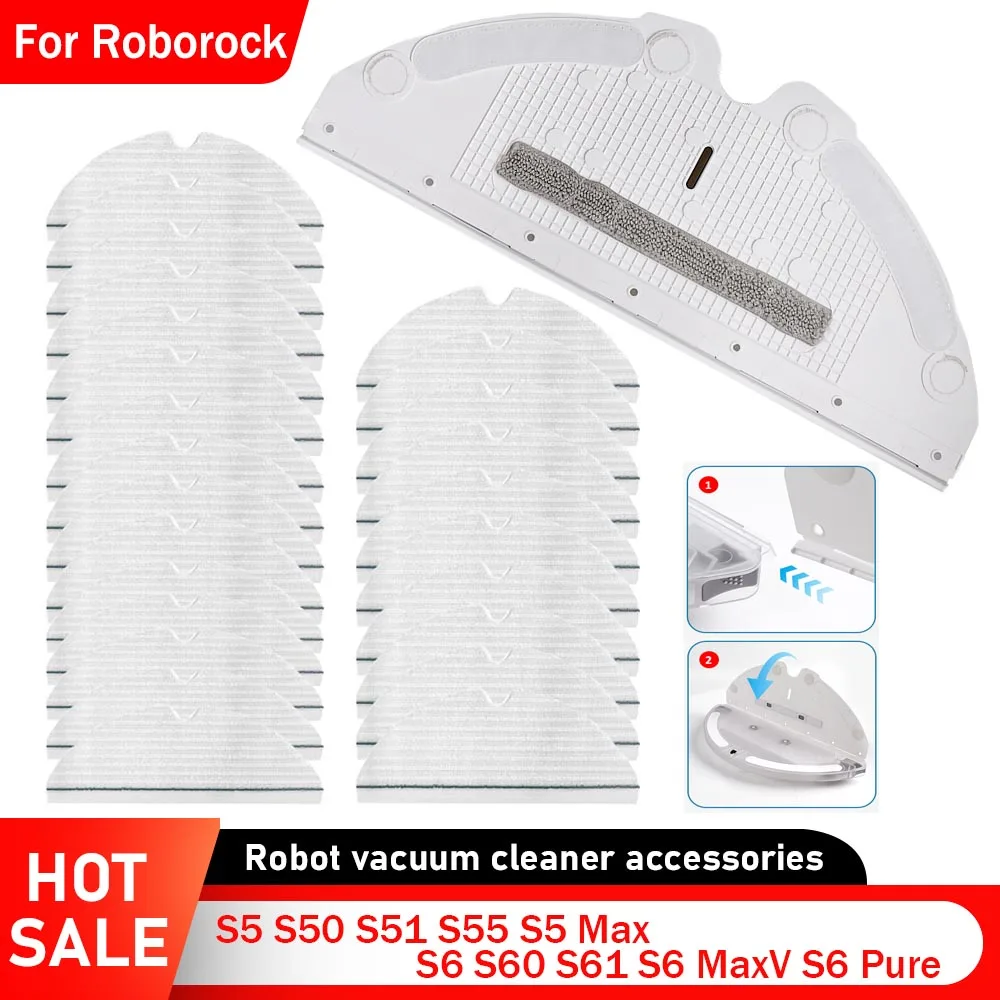 Für Xiaomi Roborock S50 S51 S55 S6 S60 S61 S65 S5 Max S6 MaxV S6Pure Staubsauger Teil Einweg Mopp Tuch Rack Und Mopp Tuch Image