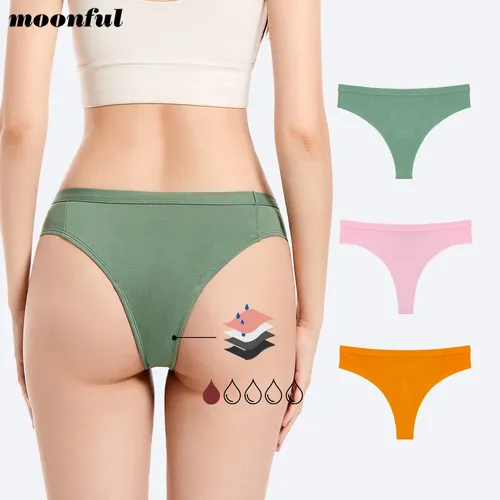 Menstruations-Bikini, leichte Menstruationshöschen, Frau, waschbar, Periodenunterwäsche, Bambus, brasilianischer Schnitt, Menstruationsunterhose, auslaufsicher