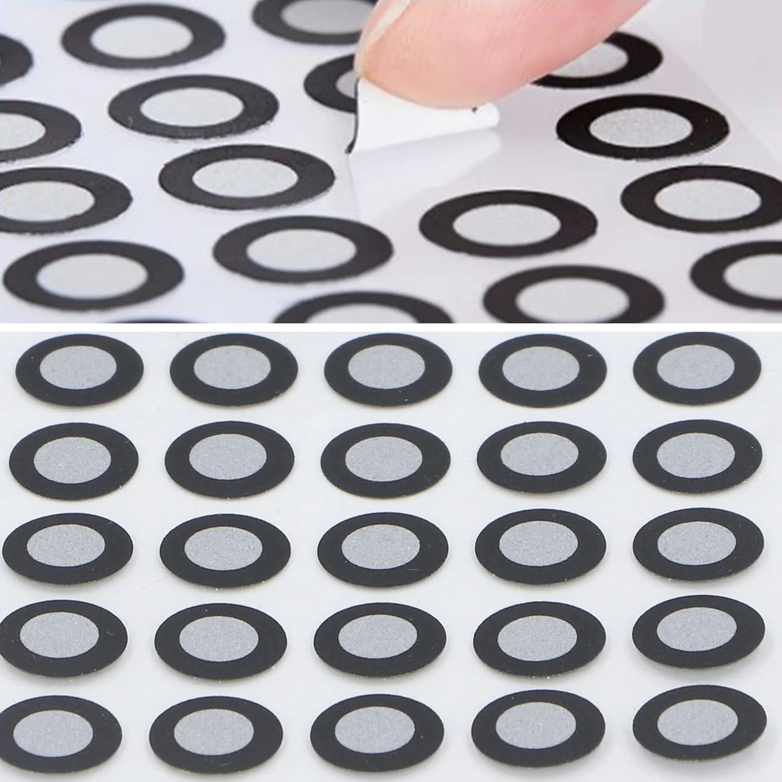 3D-Scanner-Punkt, 3D-Scan-Marker, 6 mm Innendurchmesser, 10 mm Außendurchmesser, hochreflektierender, stark klebender 3D-Tracking-Punkt-Referenzpunkt-Marker Image