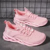 Rosa gestrickte Damen-Laufschuhe, Größe 36–46, bequeme Sport-Sneaker für Paare, Damen-Trainer, niedrig geschnittene, leichte Herren-Sportschuhe