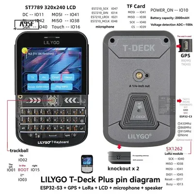A45F-LILYGO T-Deck Plus ESP32-S3 Entwicklungsboard GPS Lorawan Fernkommunikationsmodul 915 MHz SX1262 Lora Transceiver Image