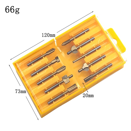 10 pz punte per router in titanio set mini gambo punte per trapano in acciaio ad alta velocità file rotanti per utensili da taglio in legno
