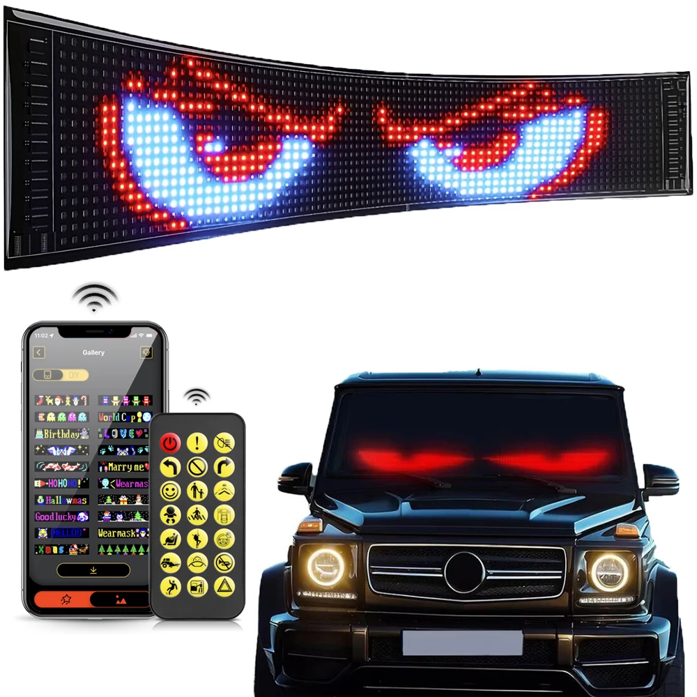 LED-Matrix-Pixel-Panel, scrollende helle LED-Werbeschilder, flexible 5 V LED-Autoschild, Bluetooth-App-Steuerung, USB-Leuchten Image