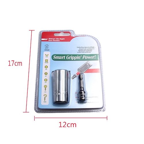 Chiave a bussola universale 2pc 7-19mm, cricchetto multifunzione, presa per riparazione moto trapano a mano, candela presa magica