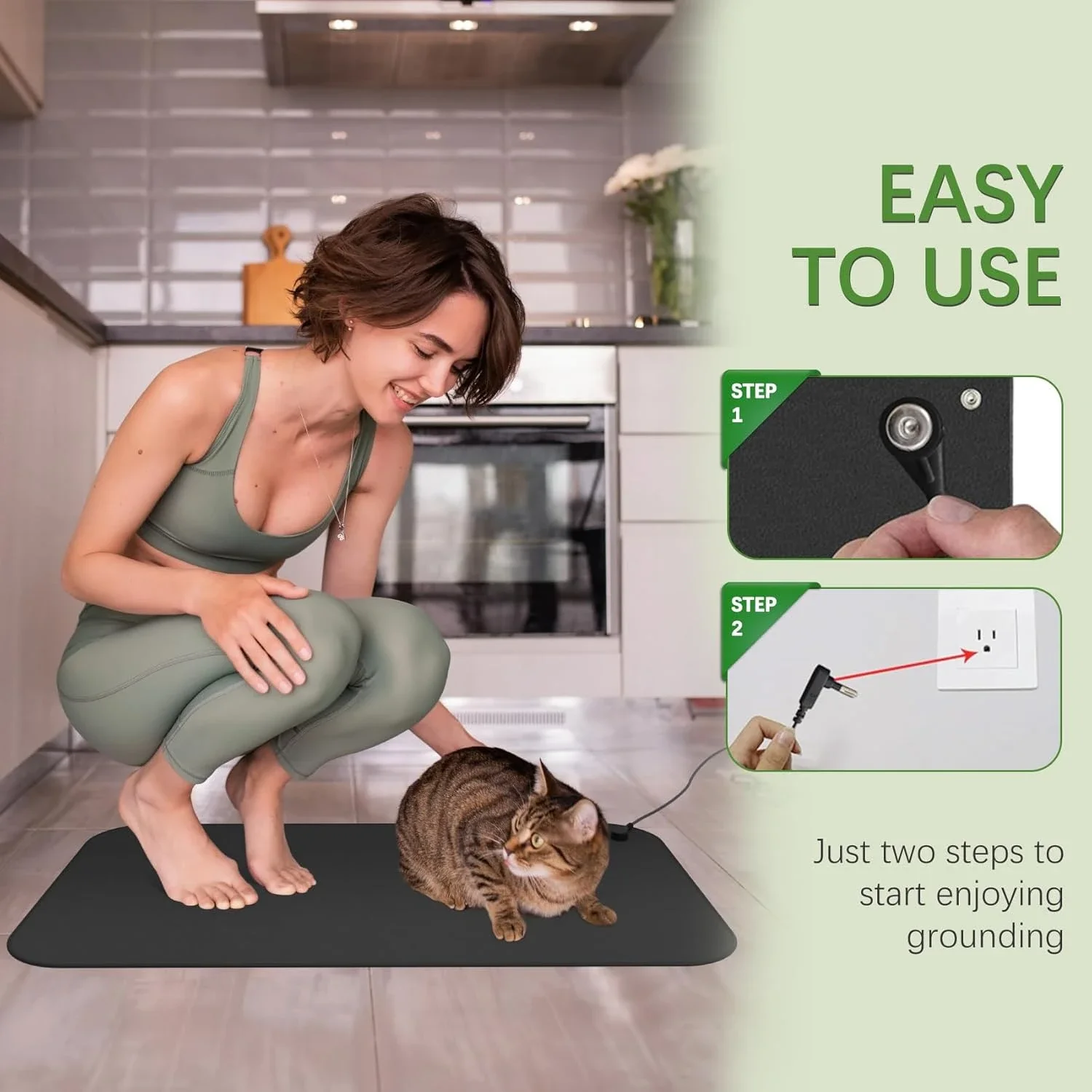Erdungsmatte für den Schlaf, 30 x 60 cm, Wellness, natürliches Erdungspad zur Verbesserung der Durchblutung, zur Reduzierung von Entzündungen und lindert Schmerzen/Angst Image