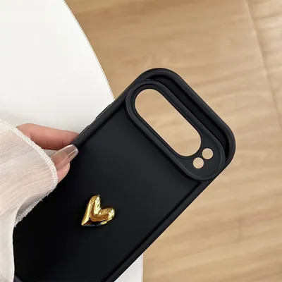 3D Gold Herz Liebe Seil Handschlaufe Silikon Soft Phone Case für Google Pixel 7 8 9 Pro XL 7A 8A schützende stoßfeste Abdeckung
