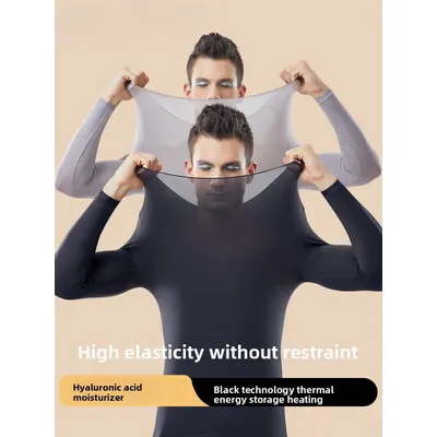 Ultradünne lange Unterhosen für Herren, Herbst und Winter, Neuankömmling, Hyaluronsäure, Hautpflege, Unterbekleidung, Heattech-Dessous-Anzug Image