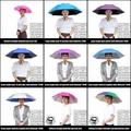 1 pezzo anti-pioggia copricapo Brolly Cap ombrello con fascia elastica protezione solare impermeabile cappello ombrello per escursionismo in campeggio