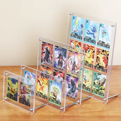 Acrylic Magnetic Card Display Stand High Transparent Base for Anime Star Game Cards Collectible Card Holder Showcase