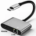 Adattatore da USB C a Ethernet da 2,5 Gb tipo C (compatibile con Thunderbolt3/4) a scheda di rete RJ45 2500 Mbps per laptop MacBook Ipad Pro
