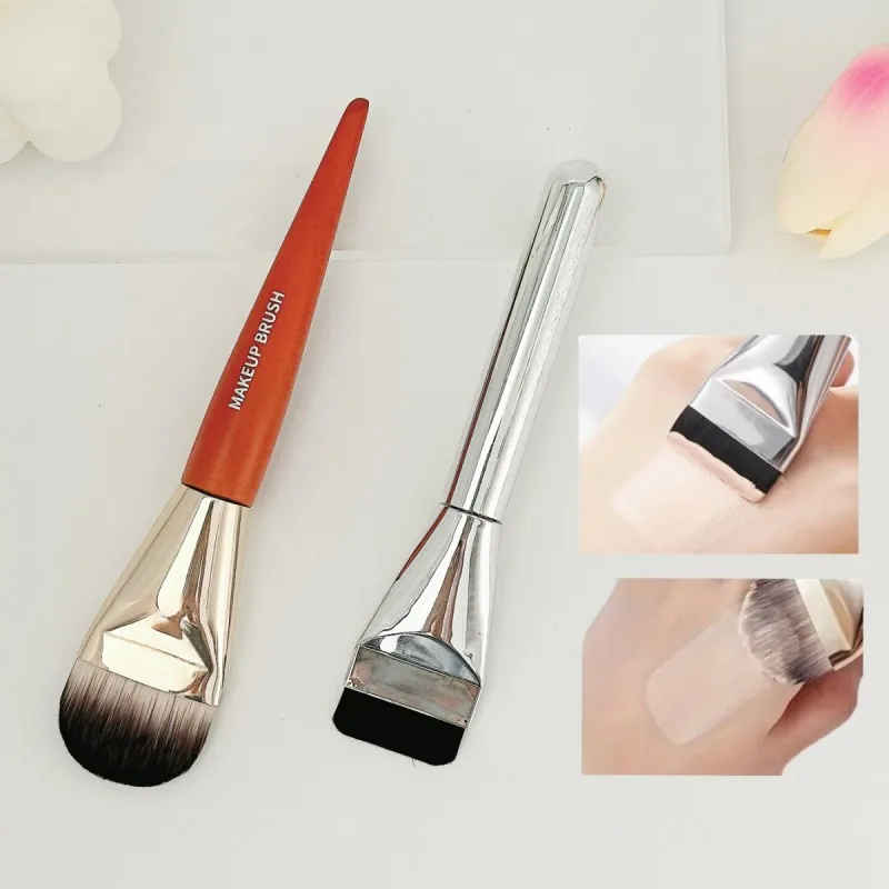 1/2 pcs Ultra-Thin Foundation Brush - Lightweight Flat Head Makeup Brush,for BB Cream, Concealer, Liquid Foundation, Face Mask